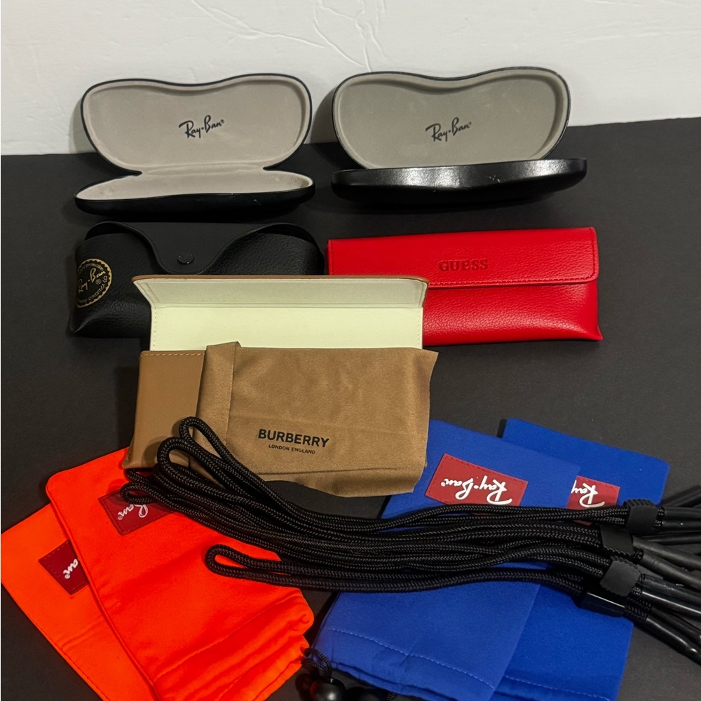 Eyewear Accessory Bundle. Ray-Ban, Guess & Burberrys Cases & croakies